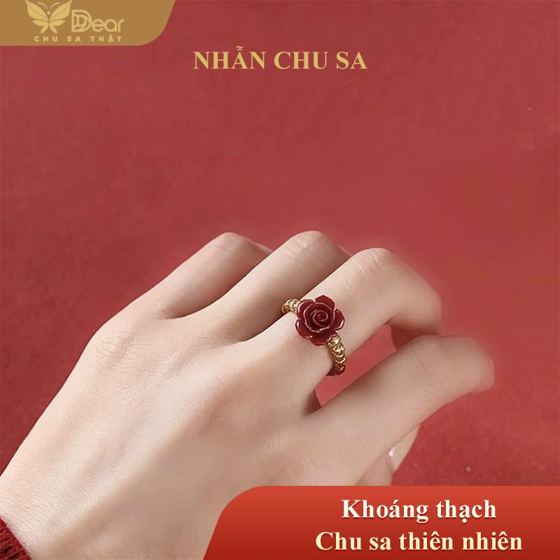  Nhẫn Đeo Tay Chu Sa Trang Sức Đá Quý Cao Cấp Chu Sa Tự Nhiên Phong Cách Thanh Lịch Phù Hợp Đeo Hằng Ngày Hàng Mới Về Xu Hướng Tiktok Dear Fashion Jewelry 