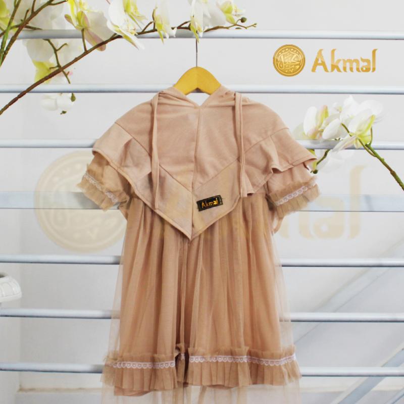 Akmal Baju Gamis Bayi Variasi Rempel Tutu Tile Premium Set Kerudung Kode 9 6
