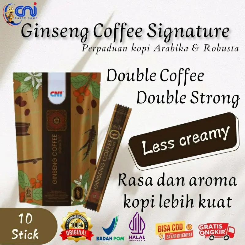 CNI Ginseng Coffee dan Signature Kopi Ginseng Penambah Stamina Aman di Lambung (10/20sachet) Robusta 6