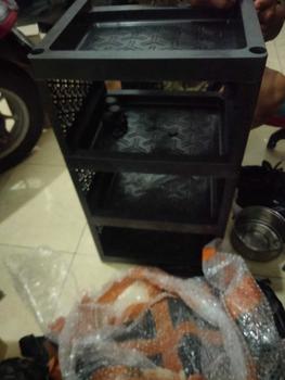 Product Review of RAK YOYO SERBAGUNA 4 SUSUN TINGKAT HITAM BLACK MINIMALIS - Hitam Penyimpanan Plastik from 𝓕**𝓪 0