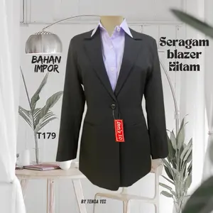 T179 Seragam blazer hitam PSL bahan impor by Tensa Yes