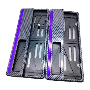 plat nomor tatakan plat karbon liss biru 1 pasang depan belakang sudah termasuk baut ²  cocok untuk semua motor universal Car