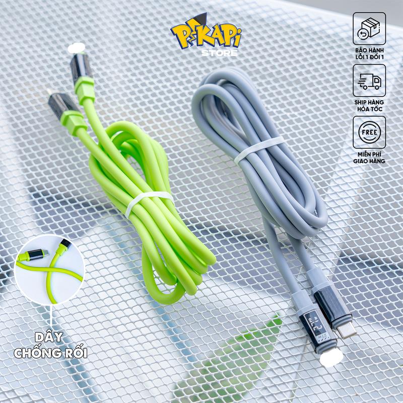  Pikapi Cáp Dây Sạc Nhanh Dài 1.5m Cho Điện Thoại Máy Tính C to C PD 240W C to L 27W BH 12 Tháng 1 Đổi 1 Miễn Phí Giao Hàng 