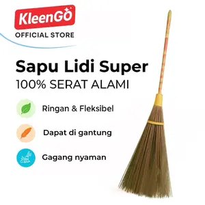 Sapu Lidi Super KleenGo – Gagang Kuat, Serat Alami, Ringan & Awet | Bisa COD