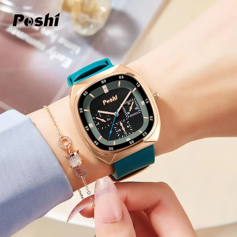 Luxury Waterproof Quartz Watch For WomenFashion silicone strap Women's Watches