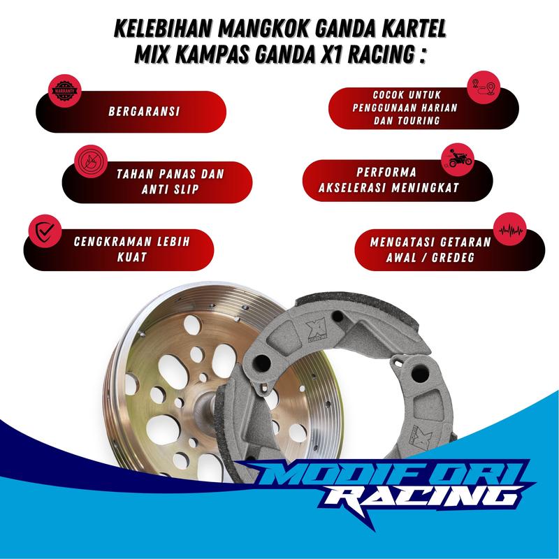 MANGKOK KARTEL SILANG LURUS TAMBAH KAMPAS GANDA VARIO 125-150 PCX ADV PAKET AKSELERASI TENAGA PCX 150 ADV 150 PCX 160 - KAMPAS GANDA X1 RACING roller  vario top speed 2