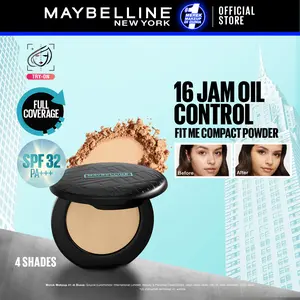 MAYBELLINE Fit Me Matte + Poreless 16 Jam Oil Control Compact Powder Make Up Bedak Padat bebas minyak tahan 16 Jam