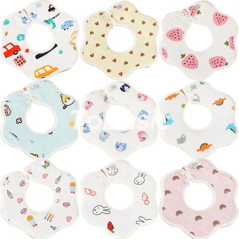 [SG STOCK] Baby Bibs 100% Cotton 3 layers water-proof baby handkerchief baby bibs