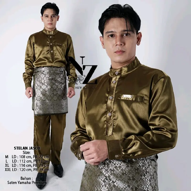 SETELAN TELUK BALANGA BAJU TANGAN MANSET DAN CELANA FREE SONGKET 1