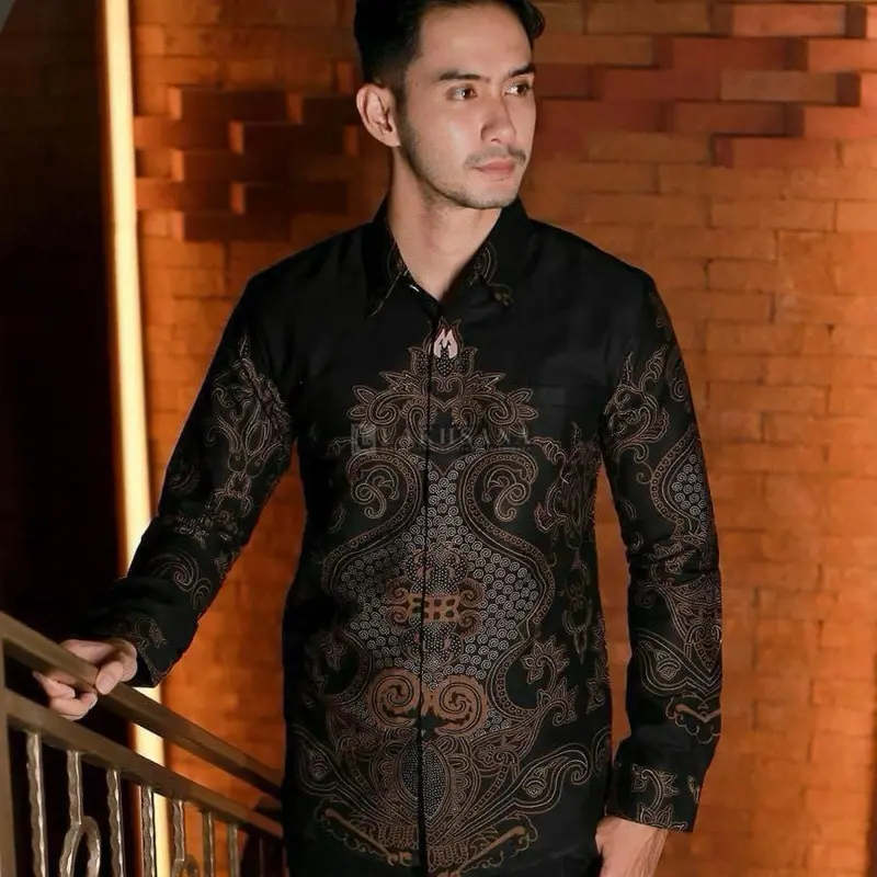 ATAMA| Kemeja Batik Pria Formal Lengan Panjang Halus Premium Keren| Baju Batik Cowok Slimfit| Batik Laki Laki Dewasa Katun Murah Motif Modern Masa Kini Bahan Tebal 3