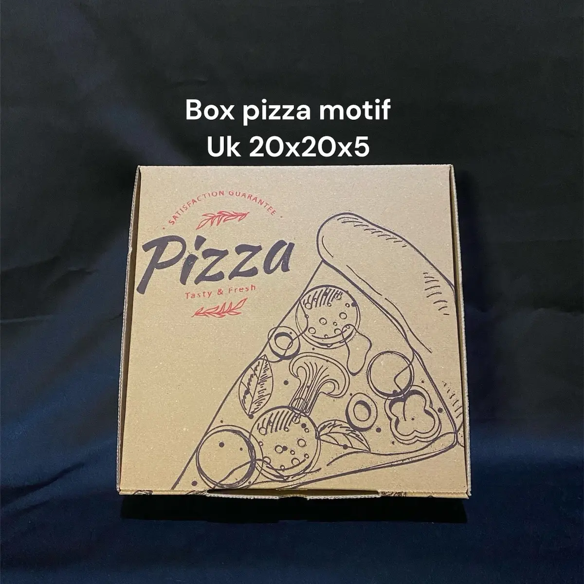 Box eflute pizza motif uk 20x20x5 (isi 10pcs) motif slice
