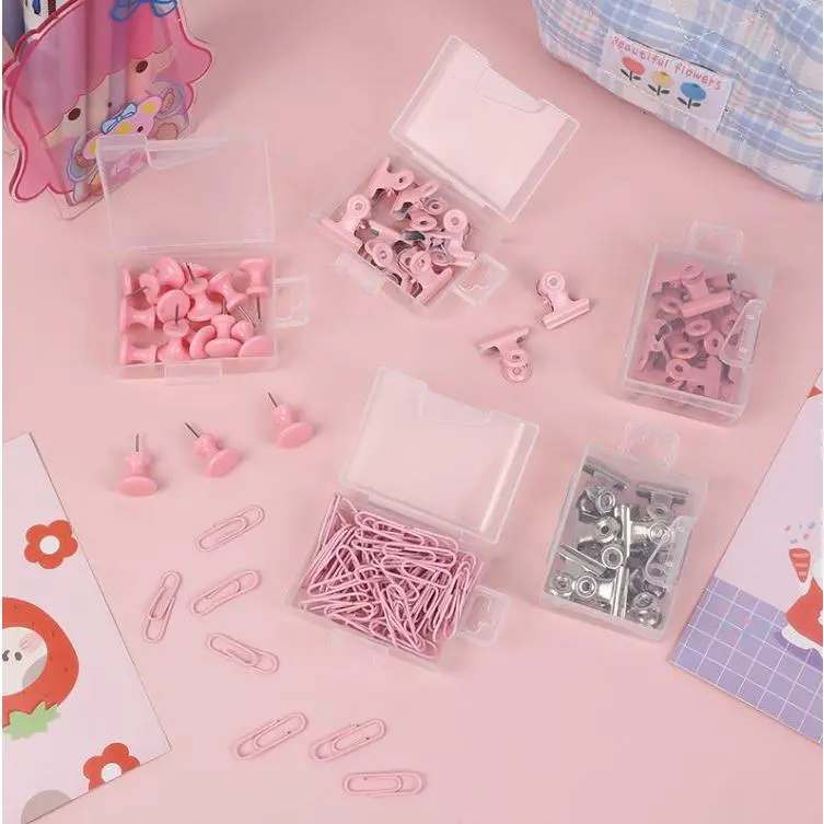 Klip Push Pin Penjepit Buku Paku Kertas ATK Aesthetic 1 Set 6