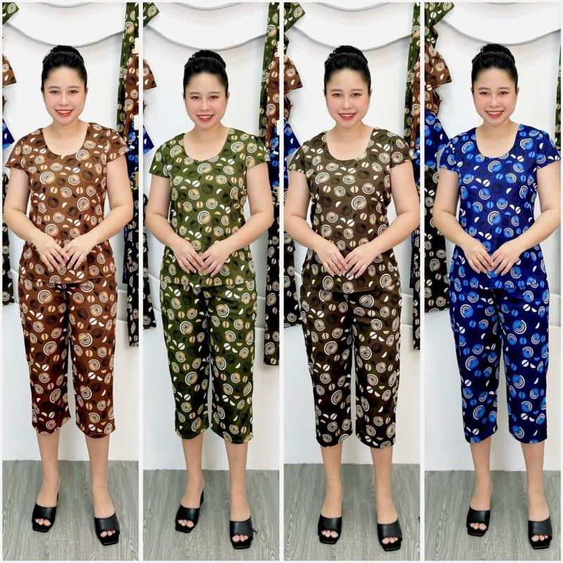 B4 Combo 4 bộ trung niên quần dài vãi Aty thường nhẹ mềm 40-70kg Nữ Áo