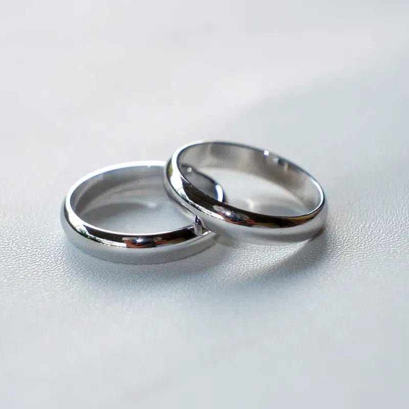 Cincin Titanium Silver Polos Anti Karat Tahan Lama - Aksesoris Rings Perhiasan 1