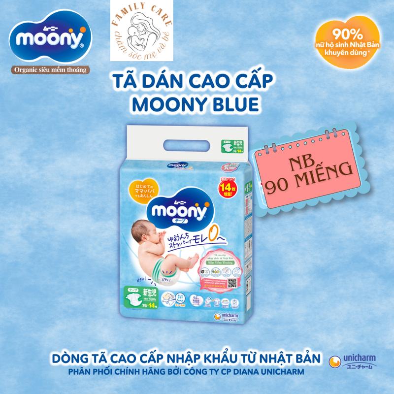 Bỉm tả dán MOONY BLUE nhập khẩu siêu cao cấp dành cho bé