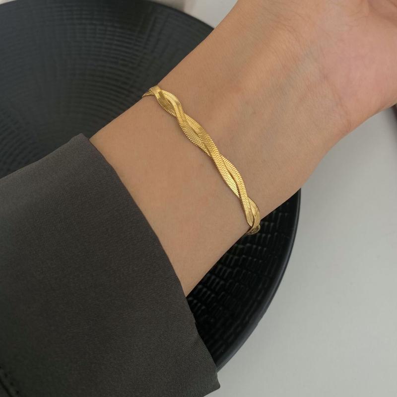 Product Introduction of 【 48 Styles】 Titanium Steel Gold Bracelet ,  Not Fade Bracelet for Women Stainless Bracelet Rose Gold Accessories 27