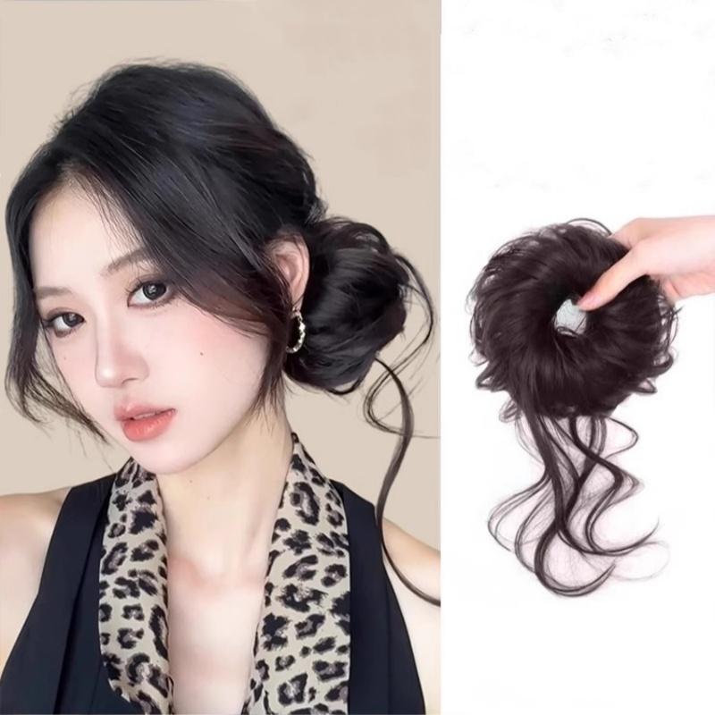 Tóc Giả Đầu Wanzi, Bao Gồm Dây Buộc Tóc, Cuộn Dây, Râu Rồng Nhẹ Nhàng, Nụ Hoa, Đầu Wanzi Bên, Tóc Mô Phỏng, Túi Tóc Giả Trung Quốc Mới 3