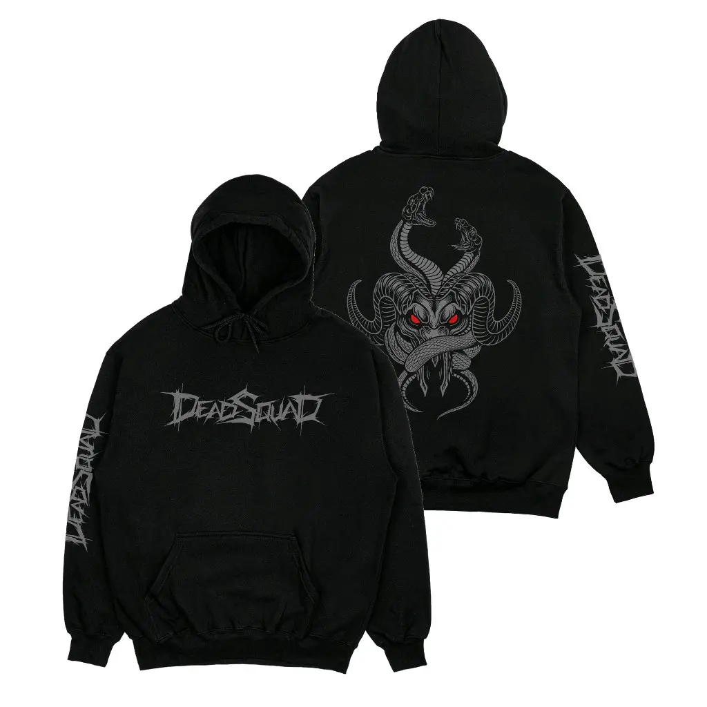 Sweater Hoodie Hitam Distro DeadSquad Got Snake Unisex Bahan Fleece Cotton Tebal High Jumper Nyaman Panjang Sablon Pria Tangan Wanita basic lokal
