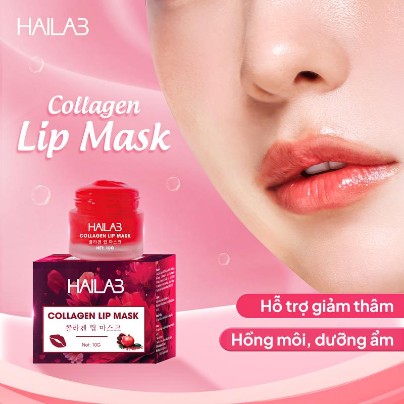 Son dưỡng môi lựu đỏ HAILAB hũ 10g tặng thìa muỗng lấy son 10g - Hỗ trợ giảm thâm hồng môi dưỡng ẩm