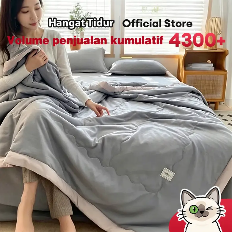 Selimut Katun Korea Polos Premium, Quilt Tipis Lembut Adem Tidak Gerah, Nyaman untuk Tidur Harian, Bahan Halus Ramah Kulit, Mudah Dicuci Mesin, Cocok untuk Kamar Tidur, Asrama, Kost, Rumah