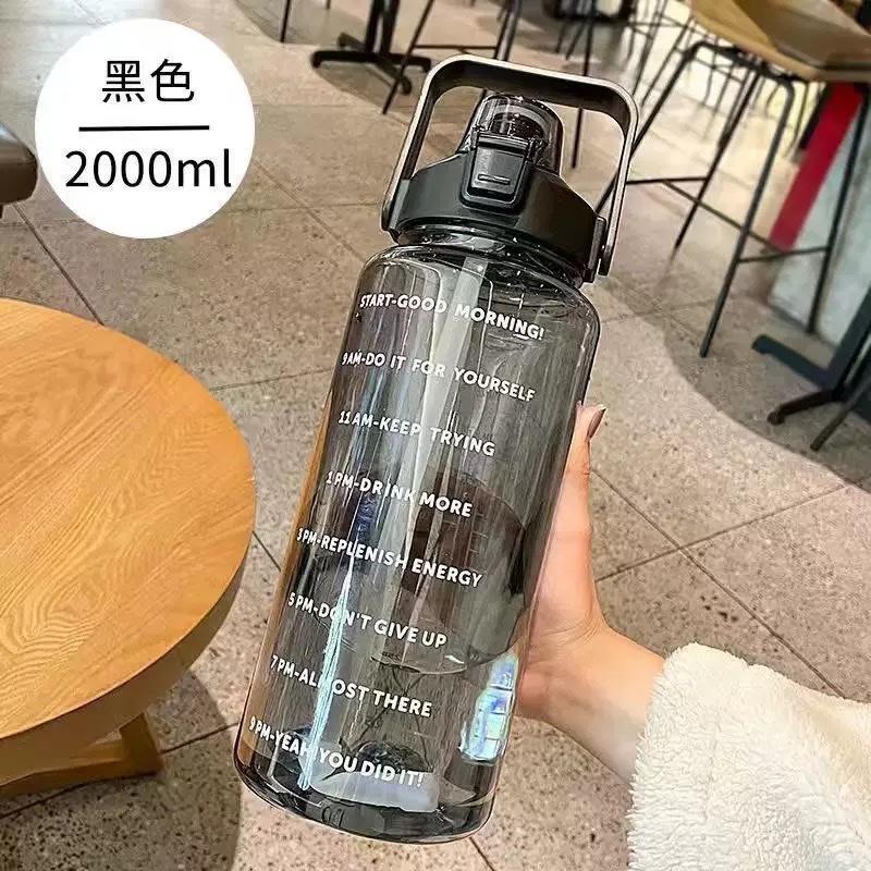Bình Đựng Nước 2L Tặng Kèm Sticker Có Vạch Báo Giờ Uống Nước, Bình Nước Thể Thao Dung Tích Lớn
