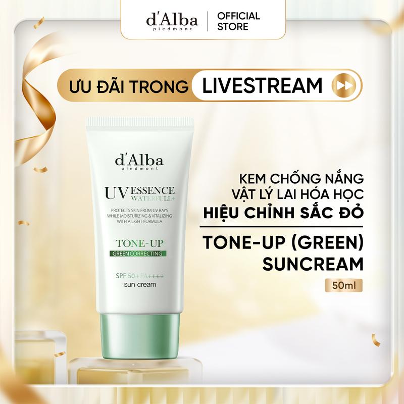 [BFD] [50ml GREEN] Kem chống nắng Nâng Tone Xanh Lá d'Alba Clean Tea Tree Liposome Tone-Up Sun Cream - Green SPF50+ PA++++