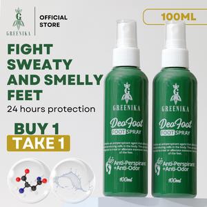 [ BUY 1 TAKE 1 DEO FOOT SPRAY ] Greenika DeoFoot Deodorant Spray Anti Odor Foot Spray Antiperspirant Anti Sweat Anti Feet Odor Spray Deo Spray Sweat Prevention Foot Smell Athletes Foot Bacteria Smelly Feet Anti Sweat Deodorant for Feet