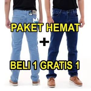 [PAKET HEMAT ISI 2 PCS] Celana Jeans Pria Dewasa Standar Celana Panjang Reguler