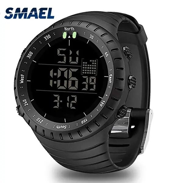 SMAEL Chronograph Watch Fashion Luminous Display with Alarm Waterproof Sports Watch for Men