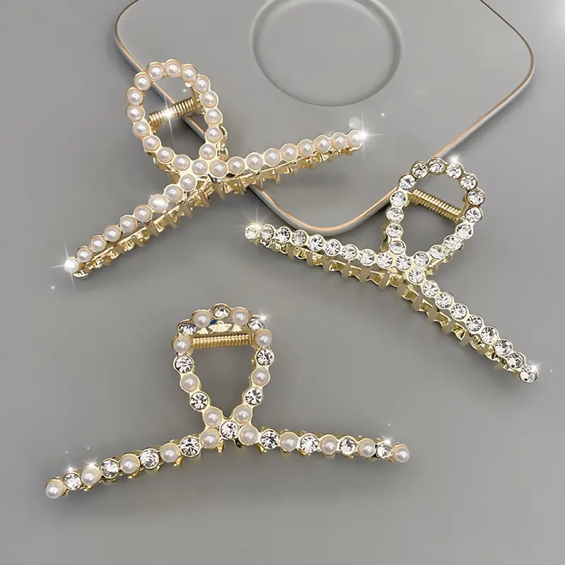 BlackPing-Jepit Rambut Vintage Gold Motif Mutiara Berlian Gaya Fashion Korea Import/Jedai Besi Import Bisa COD Clips 7