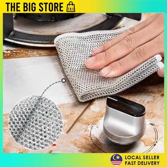 Kitchen Cleaning Cloth/Multipurpose Stainless Steel Rust Removal/Dish Cleaning Wire Rags/Pembersih Dapur/Wire Sponge