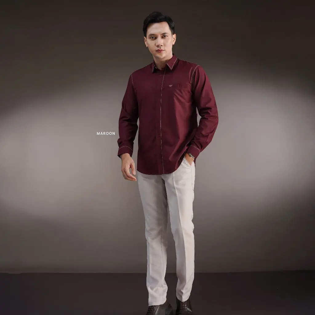 [Koko Lengan Panjang] Maroon