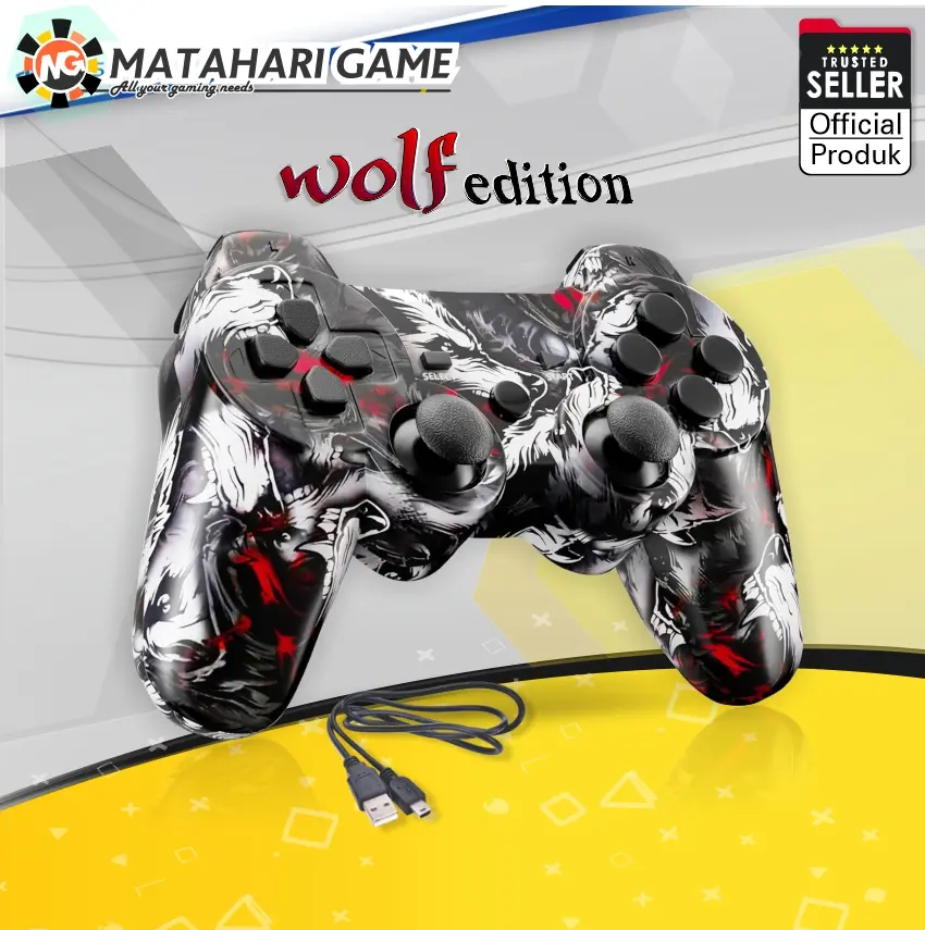 【MG】Stik PS3 SONY / Stick Playstation3 Wolf-Edition Wireless OP Getar Joystickpad Biru