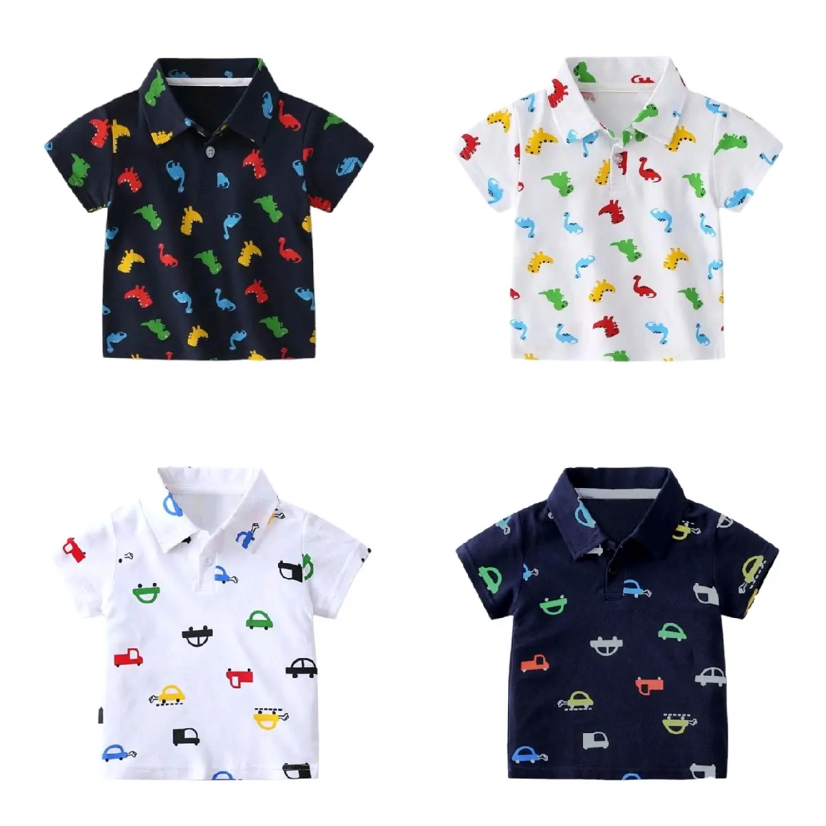 Kaos Anak Fullprint Model Wangki Motif Dino Dan Mobil KS03 1 - 5 Tahun