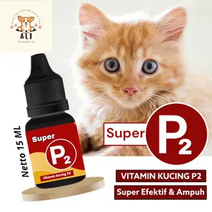 Super P2 cair 15ml superP2 booster anti virus super efektif obat untuk kucing flu vitamin suplemen