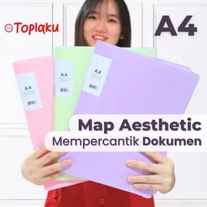 Display Book A4 Premium Pastel Aesthetic Clear Holder Map Berkas Dokumen Plastik Ijazah Anti Air File File Folder Holder Organizer Stationery