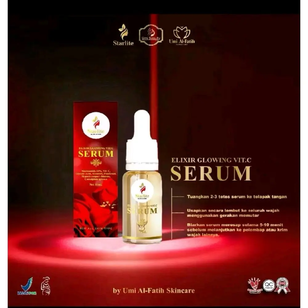 Umi Alfatih STARLITE ELIXIR GLOWING VIT C Serum Pelicin 10ml BPOM Perawatan Kulit Anti Aging (CO SESUAI VARIAN)