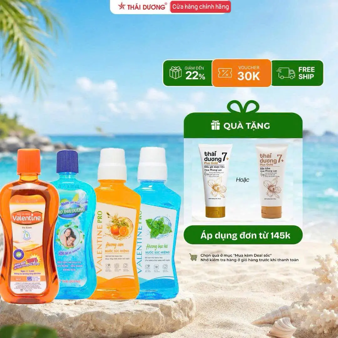 Nước súc miệng Valentine 250ml/500ml  - Sao Thái Dương