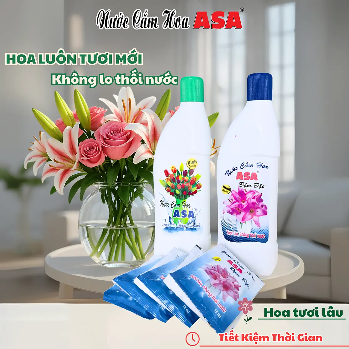 Nước cắm hoa ASA - Hoa tươi lâu, không thối nước - Phổ thông, đậm đặc