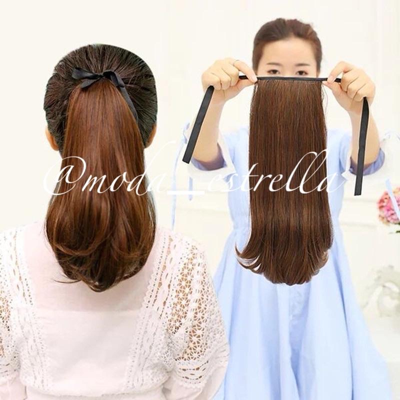 TALI PITA LURUS TEBAL TIDAK MENGKILAP DIJAMIN UANG KEMBALI /KUNCIRAN EKOR KUDA LURUS / TIE PONYTAIL LURUS BLOW / FAKE HAIR/HAIRCLIP KUNCIRAN RAMBUT /TALI KUNCIRAN KUDA LURUS/PONYTAIL WIG RAMBUT PALSU/hairclip/hairextension/ tali ekor kuda 3
