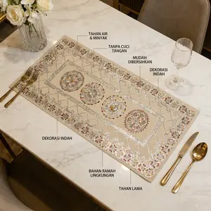 HM Loyal Bosque Taplak Meja Tamu / Alas Makan dengan Kualitas Tinggi Berenda Anti Air 50x110CM /D9-2H Kain