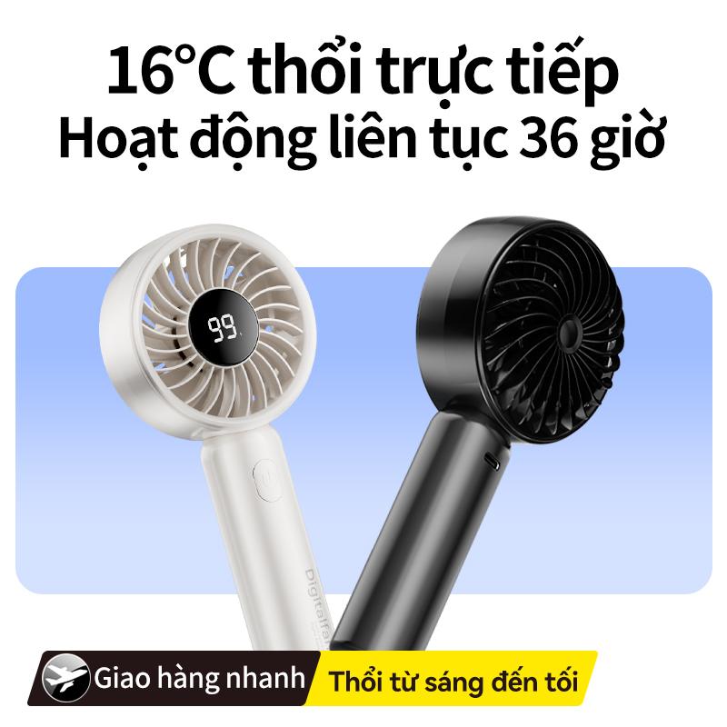 Quạt cầm tay mini, 5000mAh, 3 mức điều chỉnh gió mạnh, độ ồn thấp, có thể gập lại, thời lượng pin dài 1