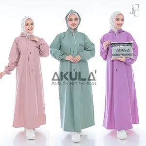 Jas Hujan Raincoat Gamis Syar'i Wanita Terbaik Anti Rembes By Akula