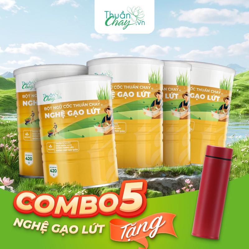 COMBO 6 NGHỆ GẠO LỨT 420g Tặng 1 Nghệ Cùng Loại - Bột ngũ cốc Thuần Chay