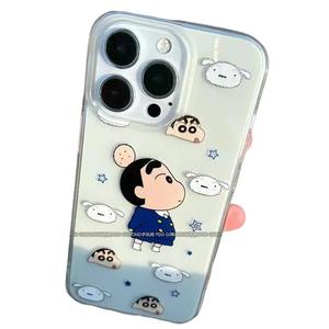 Cute Crayon Shin-chan iPhone 15 Case 11 Cute XS Max Transparent 12 Apple 14/13 Soft Case XR for Women