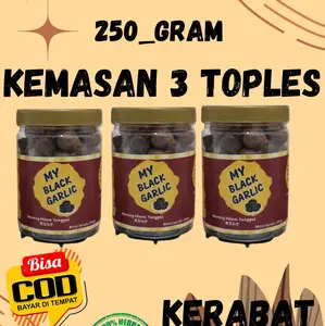 Black garlic / bawang hitam kemasan 3_toples 250gram herbal alami Spices