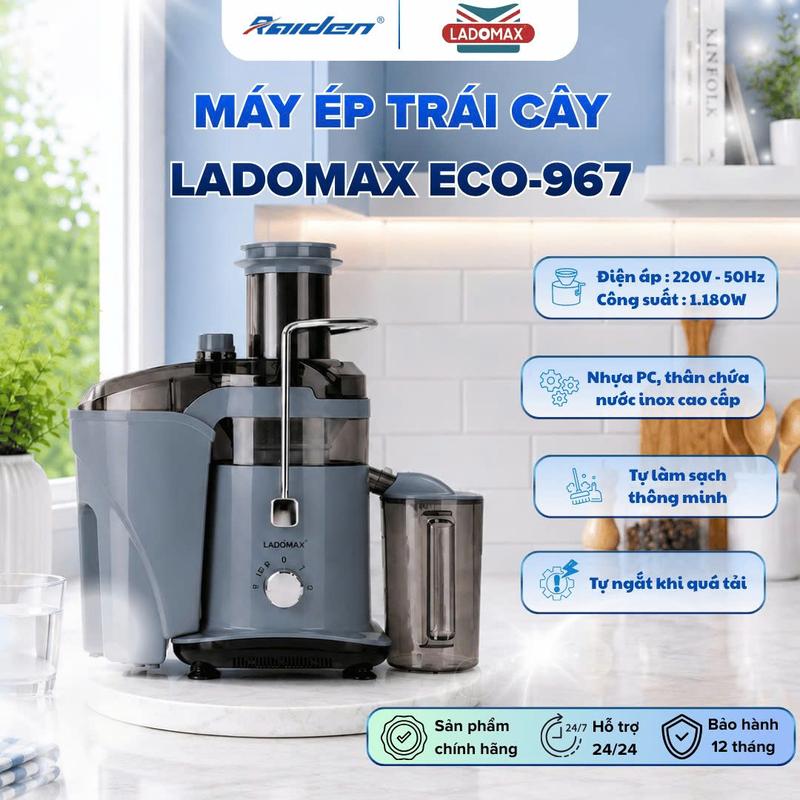 Máy Ép Trái Cây LADOMAX ECO-967 1180W – Chuyên Dụng Cho Quán – Tự Làm Sạch – Ép Được Tất Cả Trái Cây