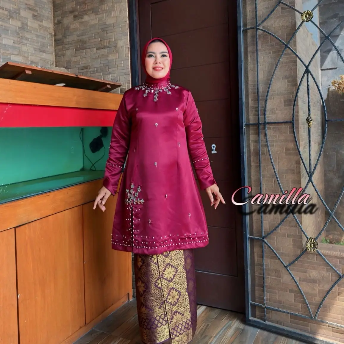Baju kurung basiba/ baju kurung belah samping/ full payet samping dan leher/ baju kurung lamaran/ baju kondangan/baju bridesmaid Dress Mewah