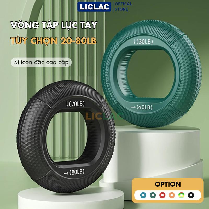 Vòng bóp tay silicon đa cấp độ 20-80LB tập lực cổ tay ngón tay, dụng cụ tập gym tại nhà VBT490