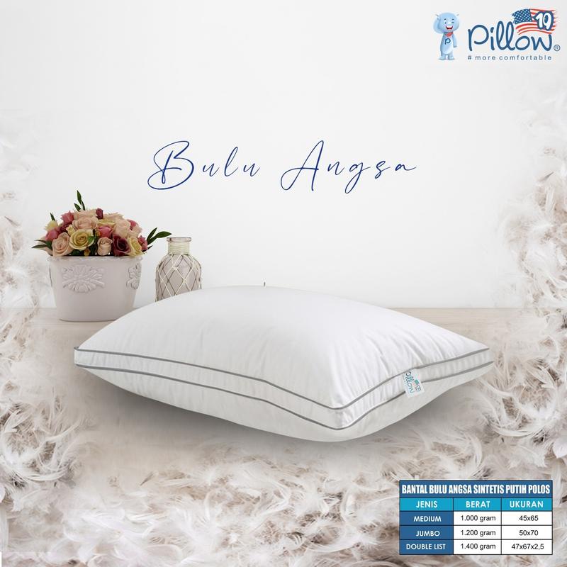 109 PILLOW - Bantal Tidur Hotel Polos Double List Bulu Angsa Sintetis - 1.500 gram 3